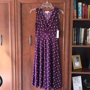 Eggplant & White polka dot spring/summer dress